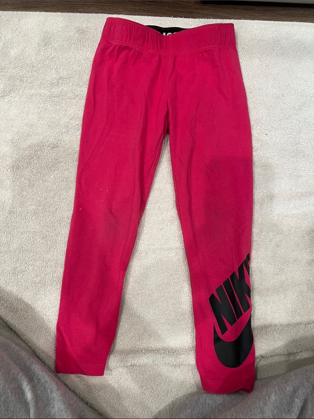 Nike Girls' Hot Pink Leggings with Black Logo